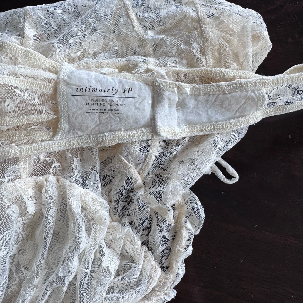 Free People Lace Bodysuit in Cream - Picture 7 of 16